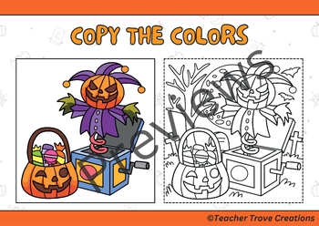 Copy the Color Activity Coloring Page Worksheet in Orange Cartoon Style