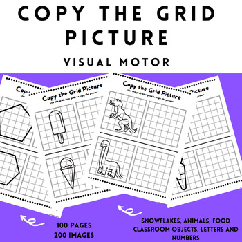 Preview of Copy the Picture Visual Motor Integration Workbook with 100 pages