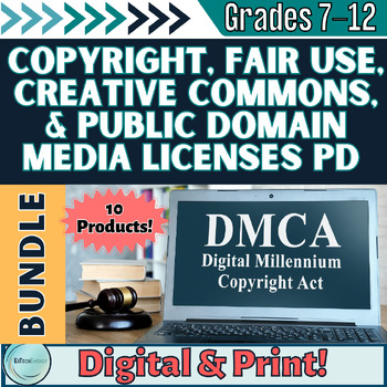 Preview of Copyright, Fair Use, Creative Commons, & Public Domain Media Licenses PD BUNDLE
