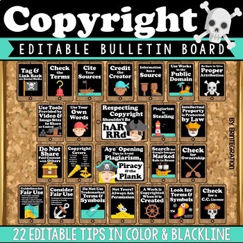 Preview of Copyright & Plagiarism Digital Citizenship Posters, Activity, & Bulletin Board