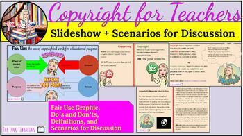 Preview of Copyright for Teachers and Staff - Printable Graphics and Scenarios