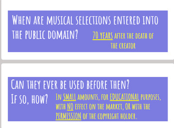 Preview of Copyright in Music Interactive Lesson & Quiz (Self-Grading Google Forms) 