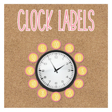 Coral Clock Labels for Bulletin Board - Back to School