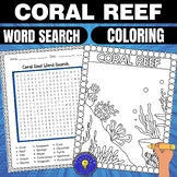 Coral Reef Activities | Word Search - Coloring Page