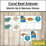 Coral Reef Animals Match-Up and Memory Game (Visual Discri