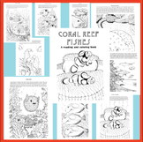 Coral Reef Science Educational Coloring Pages with Reading