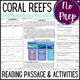 Coral Reefs Habitat Reading Comprehension Passage, Questio