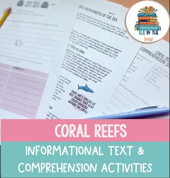 Preview of Coral Reefs- Vocabulary Activity, Informational Text, & Comprehension Questions