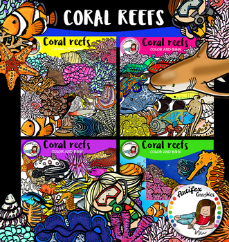 Preview of Coral reefs biome clip art- 162 items!