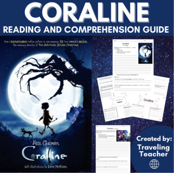 Preview of Coraline Novel Study: Reading Guide + Chapter Comprehension Questions