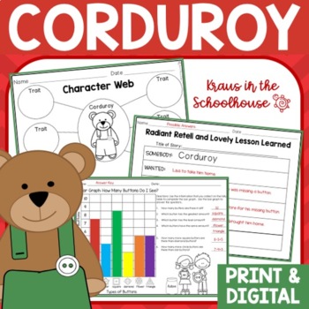 Preview of Corduroy Book Activities | Easel Activity Distance Learning