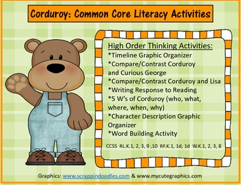 Preview of Corduroy: Common Core Literacy Activities