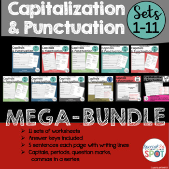Preview of Core Curriculum Capitals and Punctuation MEGA-Bundle Sets 1-11