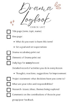 Preview of Core Drama Logbook Resources
