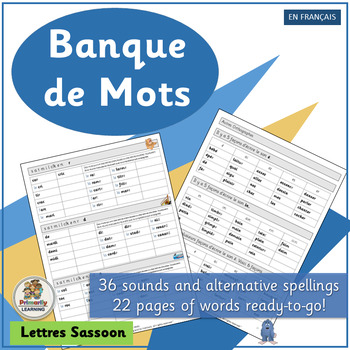 Preview of French Phonics Word Bank for Core French Phonics Activities - Lettres SASSOON