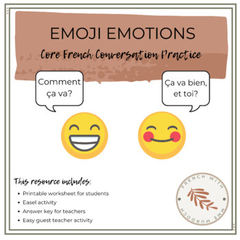 Preview of Core French Conversation Practice with Emojis