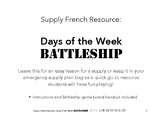 Core French - Days of the Week Battleship Activity - Great