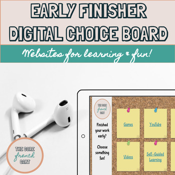 Preview of Core French Early Finisher Digital Choice Board