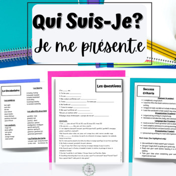 Preview of Core French || FSL || Qui suis-je || Je me present(e) || La rentree activite