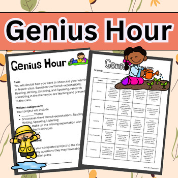 Preview of Core French - French Immersion - Genius Hour