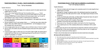 Preview of Core French Game: Je Vois & 4 Up Le printemps (Spring) Vocabulary
