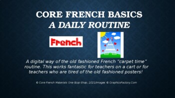Preview of Core French Grade 1-5 Basic French Communication Routine PowerPoint (Combined)