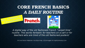 Preview of Core French Grade 1-5 Condensed Weekly Basic French Routine PowerPoint