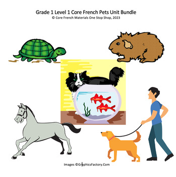 Preview of Core French Grade 1 Pets Unit Bundle
