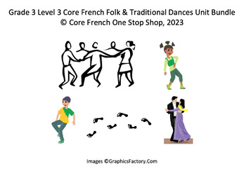 Preview of Core French Grade 3 Folk & Traditional Dances Unit Bundle