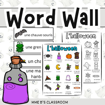 Preview of Core French Halloween Word Wall