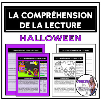 Preview of Core French Immersion Reading Comprehension Halloween No-Prep Printables
