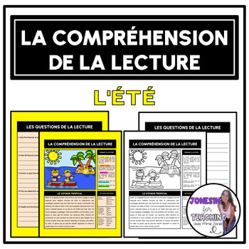 Preview of Core French Immersion Reading Comprehension Summer Été No-Prep Printables