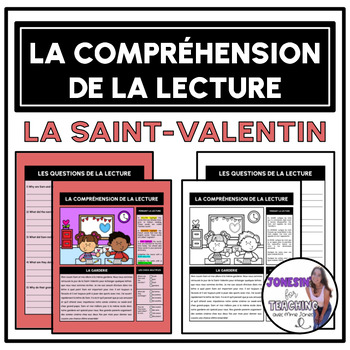 Preview of Core French Immersion Reading Comprehension Valentine's Day No-Prep Printables