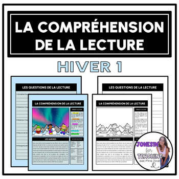 Preview of Core French Immersion Reading Comprehension Winter Hiver No-Prep Printables