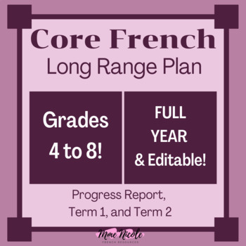 Preview of Core French Long-Range Plan (Junior & Intermediate) - EDITABLE