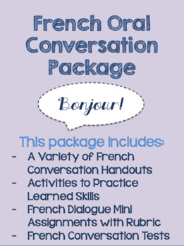 Preview of Core French Oral Conversation Packet: Includes Handouts, Activities, Tests