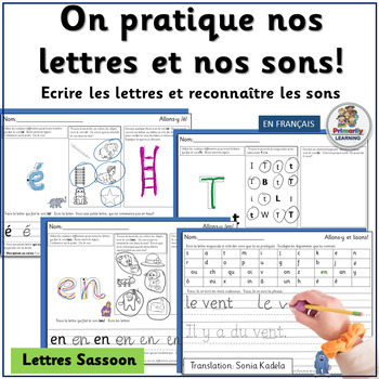 Preview of Core French Phonics & Handwriting Activities align with SOR - Sassoon Font
