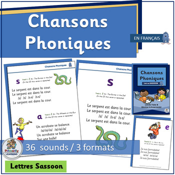 Preview of Core French Phonics Songs Chansons Phoniques - Lettres SASSOON