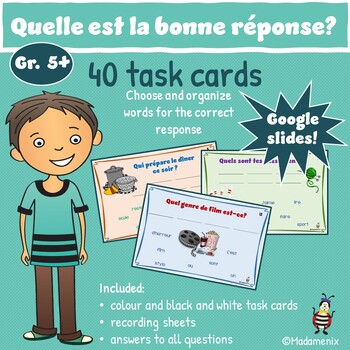 Preview of Core French: Quelle est la bonne réponse  : Google slides