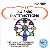 French Reading Comprehension theme park