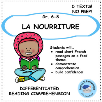 Preview of Core French Reading Comprehension La Nourriture