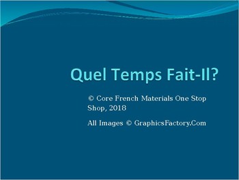 Preview of Core French Weather PowerPoint Flashcards