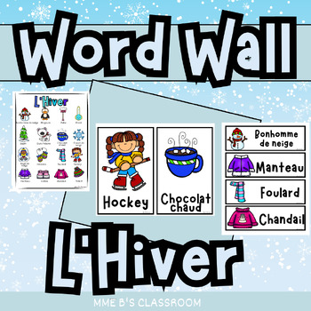 Preview of Core French Winter Vocabulary Word Wall/ L'hiver