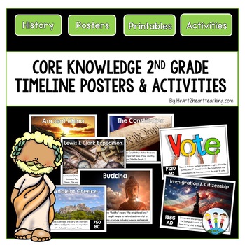 Preview of Core Knowledge 2nd Grade Social Studies Timeline Posters & Activity Pack