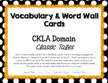 Preview of Core Knowledge (CKLA) Vocab & Word Wall Cards for the Classic Tales Domain