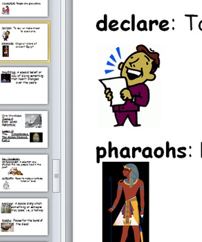Preview of Core Knowledge first grade vocabulary cards Unit 4 Early World CCSS