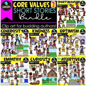 Preview of Core Values 2 - Short Stories Clip Art Bundle {Educlips Clipart}
