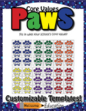 Core Values PAWS Editable Template