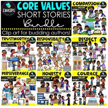 Preview of Core Values - Short Stories Clip Art Bundle {Educlips Clipart}