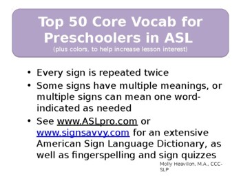 Preview of Core Vocab ASL Dictionary